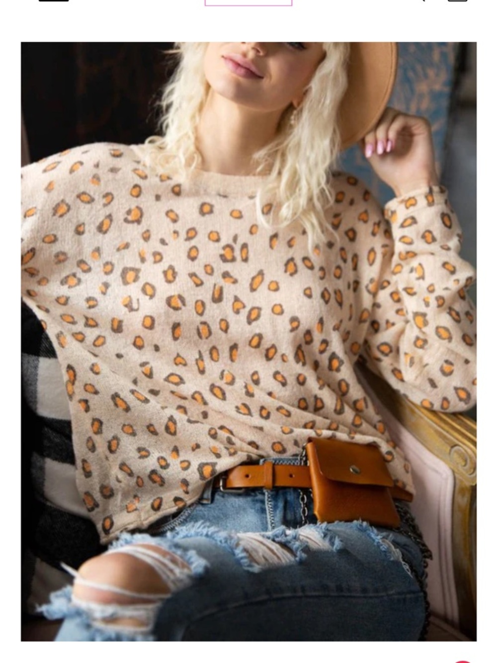 POL Leopard Wool Sweater Size Large